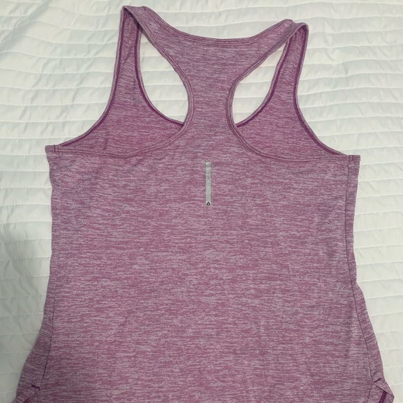 Reebok Scoop Neck Racerback Heather Purple Tank Top Medium - Picture 3 of 3